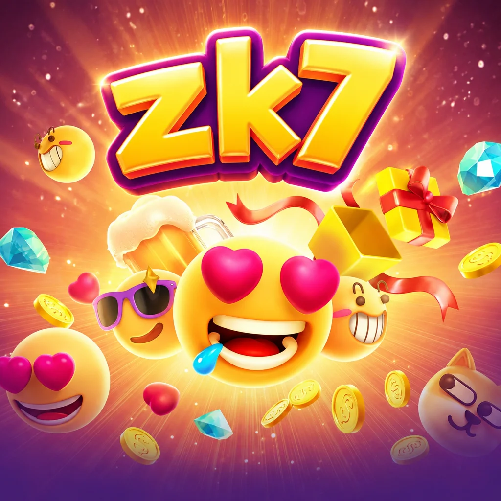 zk7 Emoji Riches menampilkan ikon-ikon emoji ekspresif ceria berwarna-warni